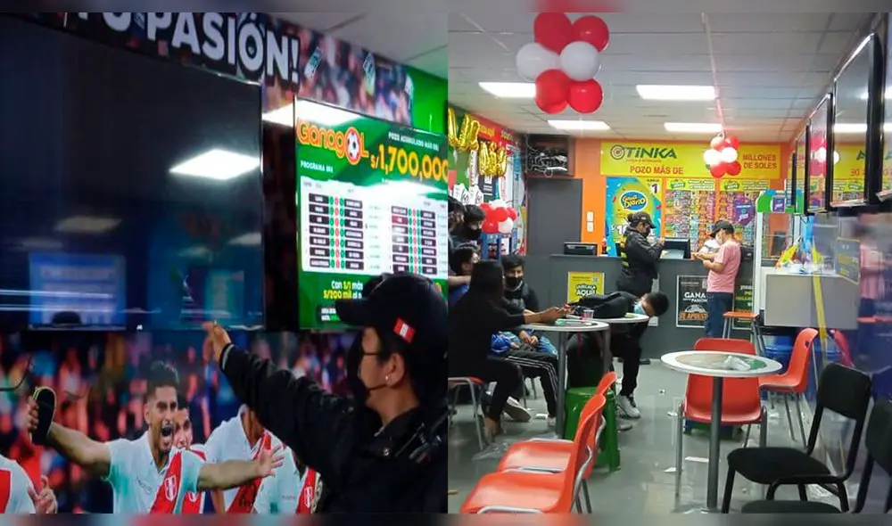 Walter Cahuana Cama no controló su emoción al festejar el tanto ganador y rompió el televisor por el que miraba el partido. Foto: composición LR/Radio Uno/difusión
