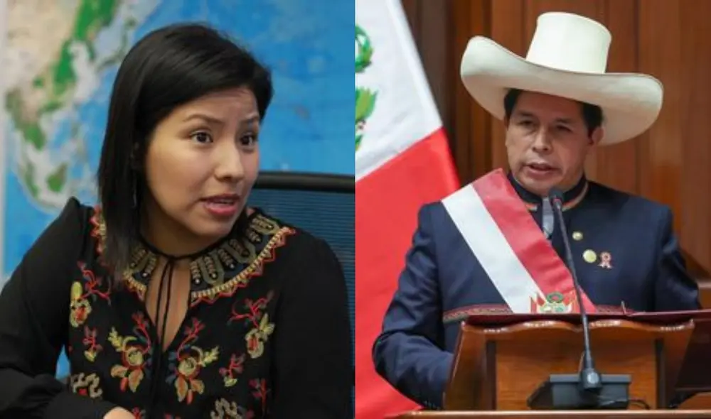 Indira Huilca destacó que el presidente Pedro Castillo debe realizar cambios en las políticas de su gestión. Foto: composición Congreso/Presidencia.