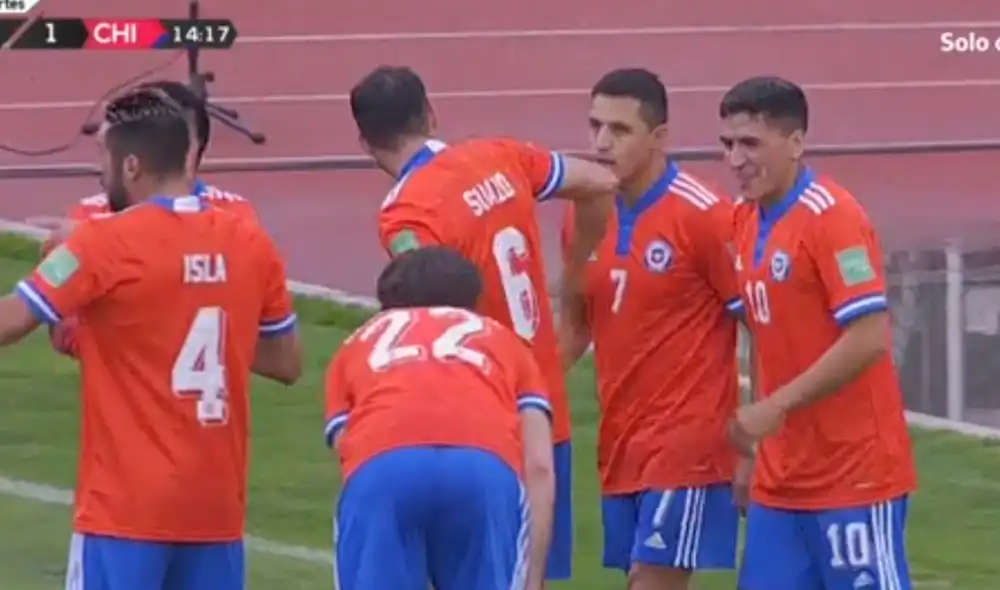 Alexis Sánchez puso el primero en el Hernando Siles de La Paz. Foto: captura Movistar Deportes