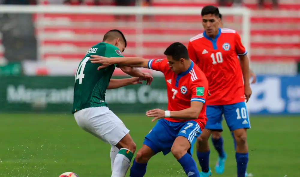 Chile iguala en La Paz ante Bolivia por la fecha 16 de las Eliminatorias Qatar 2022. Foto: EFE