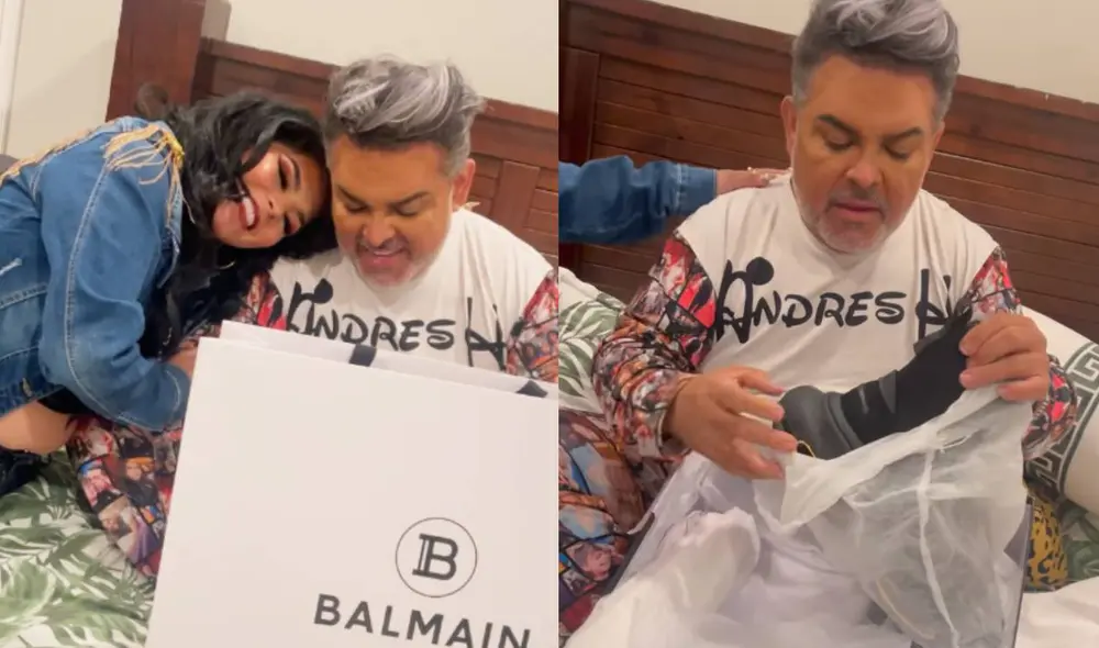 Andrés Hurtado abriendo los regalos por su cumpleaños. Foto: composición/ Instagram