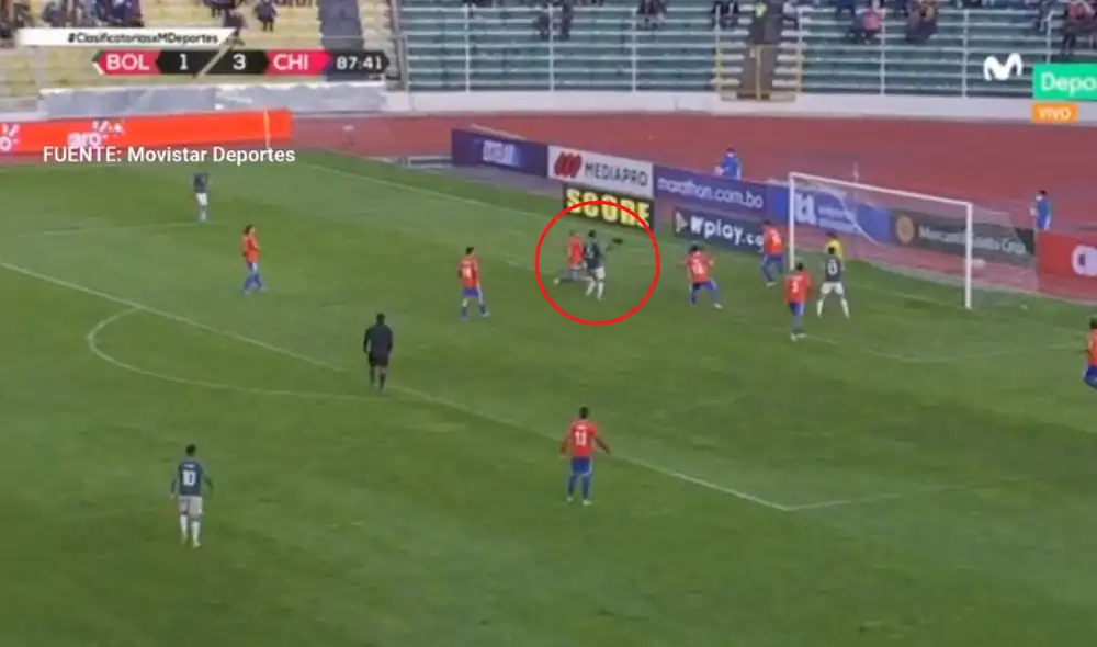 Martins puso el descuento de Bolivia: Captura: Movistar Deportes.