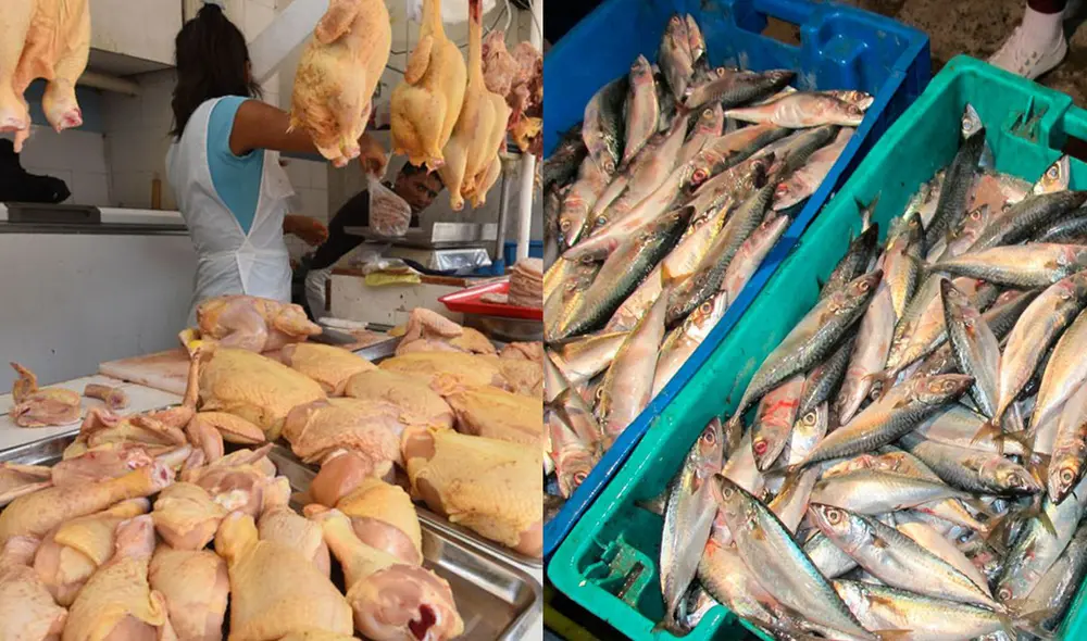 El pollo y el pescado presentan descenso en sus precios de venta. Foto: difusión El pollo y el pescado presentan descenso en sus precios de venta. Foto: difusión