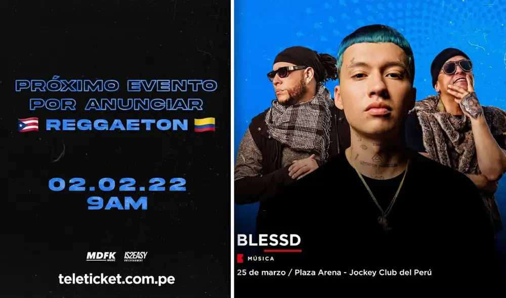 Teleticket informó que el concierto de Blessd se llevará a cabo el próximo 25 de marzo en el Plaza Arena del Jockey Club del Perú. Foto: composición LR/Teleticket