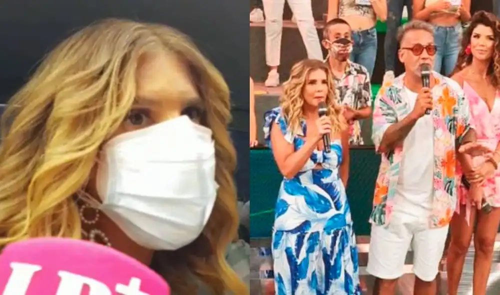 Johanna San Miguel asegura no saber nada sobre el cambio de horario de Esto es Habacilar. Foto: composición Mary Luz Aranda/ URPI-LR/ América TV