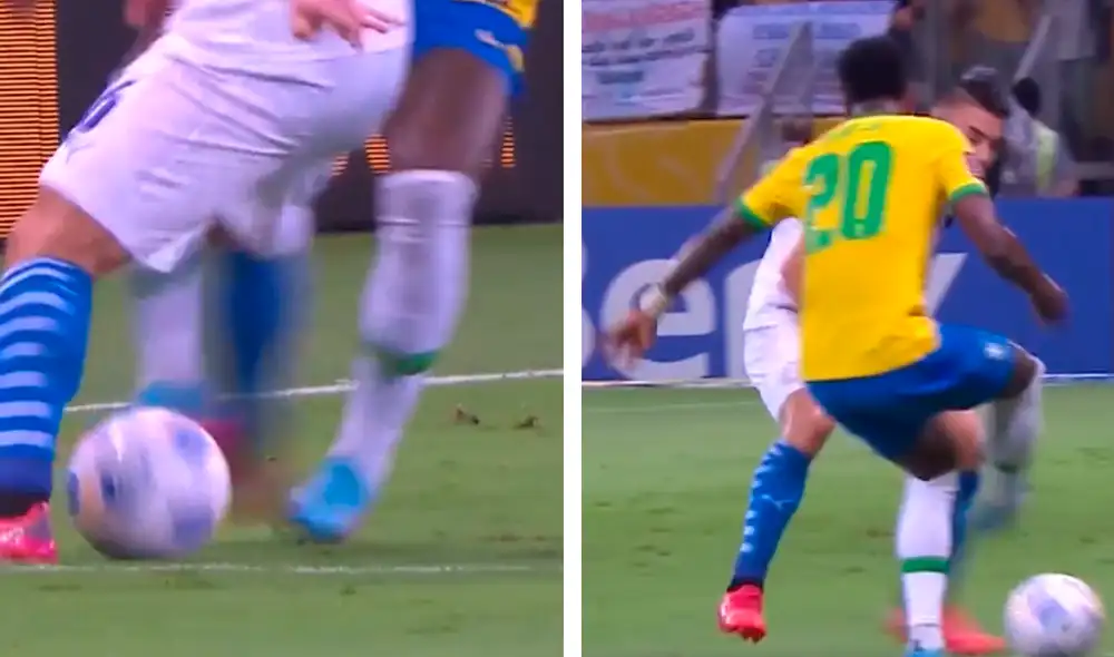 Vinicius regaló varios lujos en el triunfo de Brasil ante Paraguay por la fecha 16 de las Eliminatorias Qatar 2022. Foto: captura Conmebol