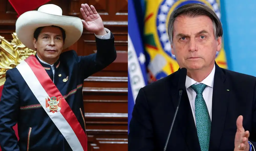 Pedro Castillo recibió la autorización del Congreso para reunirse con su homólogo Jair Bolsonaro. Foto: composición Presidencia / The New York Times Pedro Castillo recibió la autorización del Congreso para reunirse con su homólogo Jair Bolsonaro. Foto: composición Presidencia / The New York Times