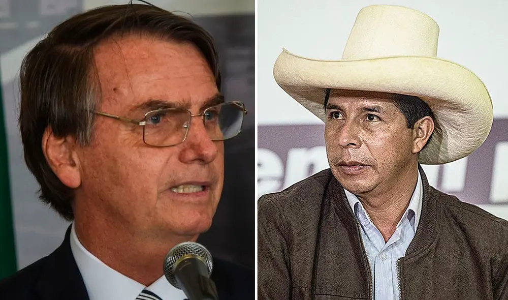 Jair Bolsonaro, el mayor referente de la ultraderecha regional, evitó profundizar en sus diferencias ideológicas con Castillo, líder de la izquierda peruana. Foto: composición / AFP Jair Bolsonaro, el mayor referente de la ultraderecha regional, evitó profundizar en sus diferencias ideológicas con Castillo, líder de la izquierda peruana. Foto: composición / AFP