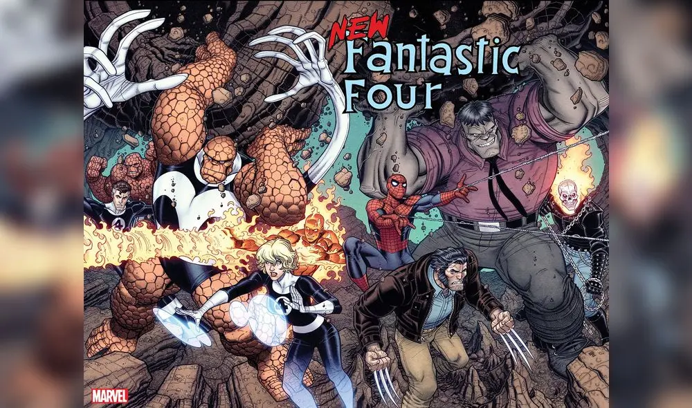 The New Fantastic Four vuelve con Spiderman, Wolverine, Hulk y Ghost Rider en una serie limitada. Foto: Marvel Comics