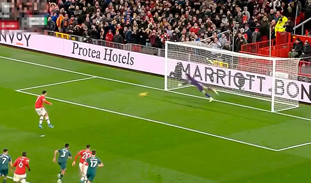 Cristiano Ronaldo erró un penal en el partido entre Manchester United y Middlesbrough por la FA Cup. Foto: captura de ESPN