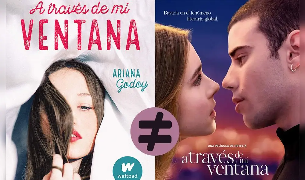 El libro A través de mi ventana no es igual a la película. Foto: Amazon y IMDb