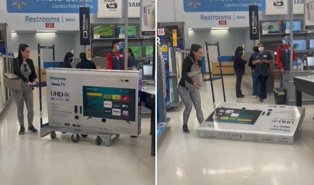 La usuaria @alejandravillarre180 manifestó en otras publicaciones que había grabado el momento sin esperar la caída del televisor. Foto: captura de TikTok La usuaria @alejandravillarre180 manifestó en otras publicaciones que había grabado el momento sin esperar la caída del televisor. Foto: captura de TikTok