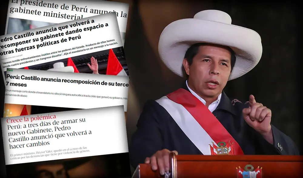 Medios del extranjero informaron sobre el mensaje a la nación de Pedro Castillo. Foto: composición/EFE Medios del extranjero informaron sobre el mensaje a la nación de Pedro Castillo. Foto: composición/EFE