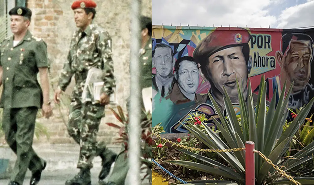 El nombre de Hugo Chávez salió a la luz pública en el intento de golpe de Estado el 4 de febrero de 1992. Foto: composición LR/Twitter/EFE