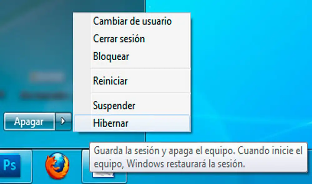 Aunque parecen similares, los botones 'suspender' e 'hibernar' de Windows tienen diferentes funciones. Foto: Diferencias.eu