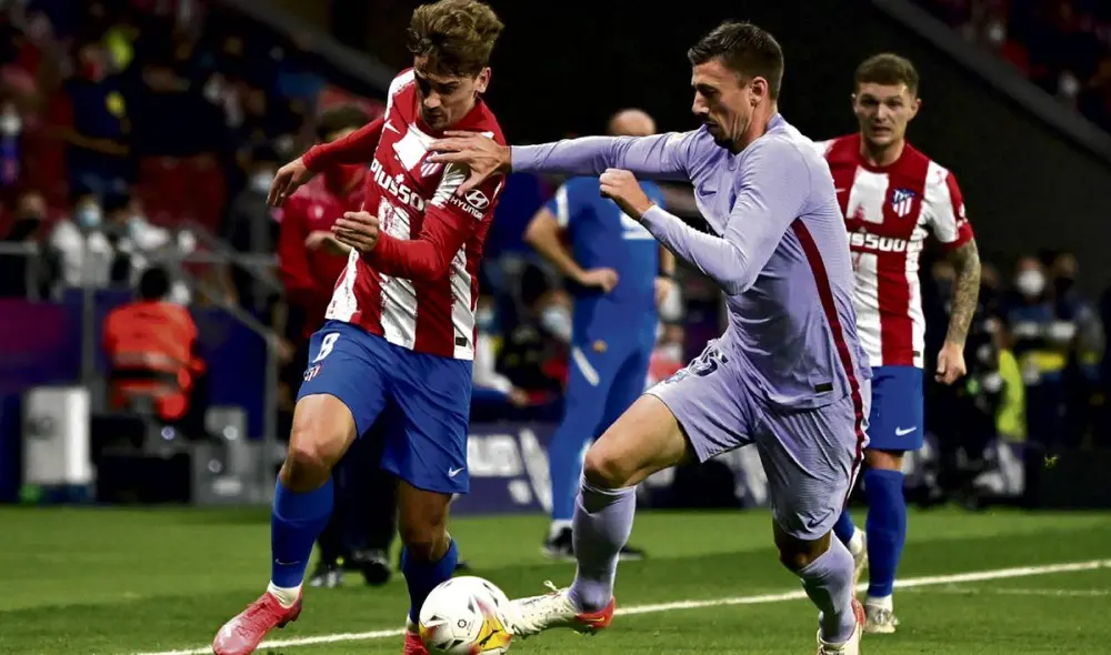 Atlético Madrid, vigente campeón, está a 14 puntos del primer lugar. FC Barcelona marcha en el quinto puesto, zona de Europa League. Foto: AFP