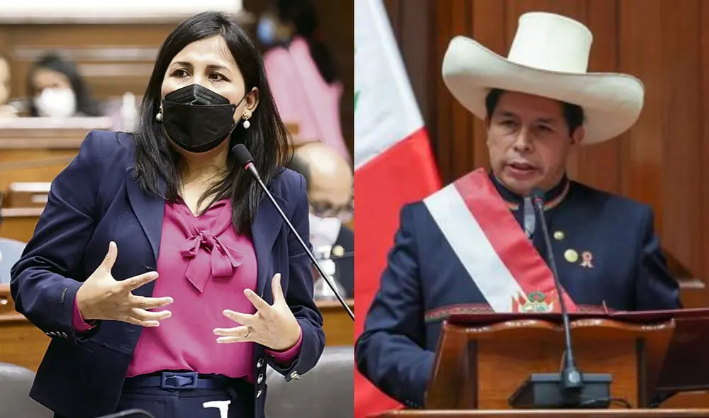 La congresista del Partido Morado criticó el mensaje de la nación del presidente Pedro Castillo. Foto: Composición Congreso/ Presidencia. La congresista del Partido Morado criticó el mensaje de la nación del presidente Pedro Castillo. Foto: Composición Congreso/ Presidencia.