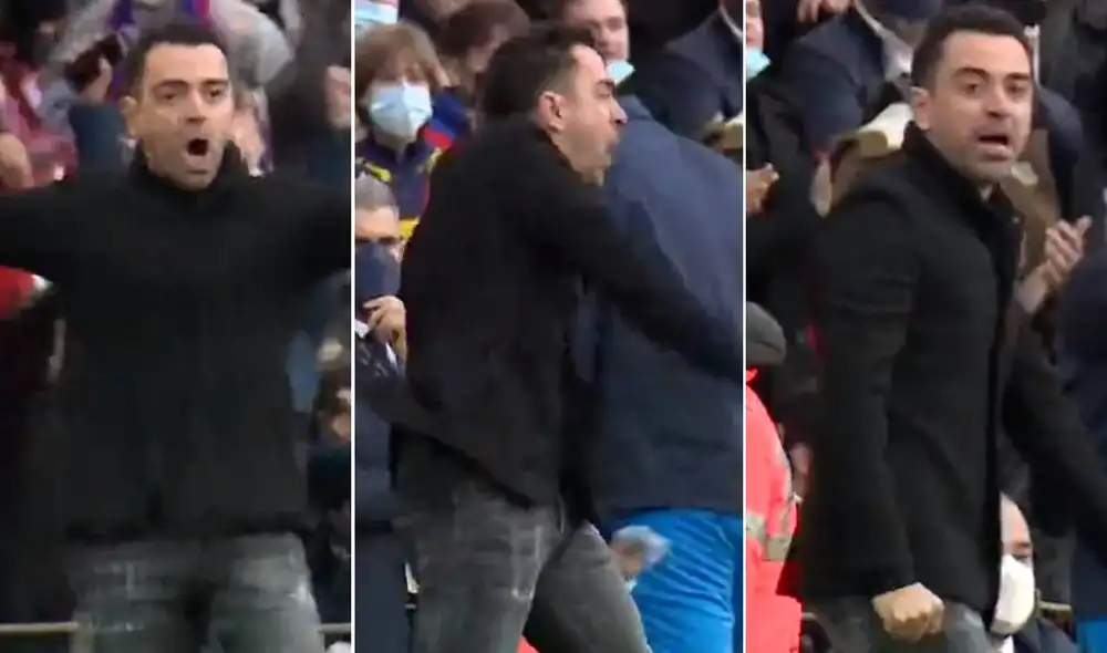 Eufórico. Xavi gritó con todo el gol de Gavi que significaba el 2-1 de los culés sobre el Atlético Madrid. Foto: captura video @FCBarcelona_es Eufórico. Xavi gritó con todo el gol de Gavi que significaba el 2-1 de los culés sobre el Atlético Madrid. Foto: captura video @FCBarcelona_es