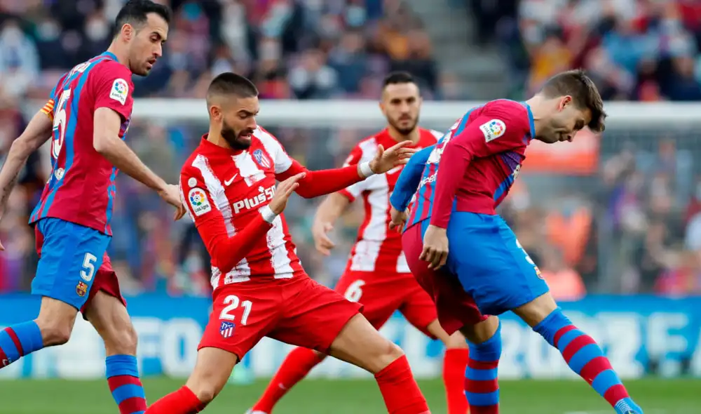 Los azulgranas y rojiblancos se enfrentan en el Camp Nou por la fecha 23 de LaLiga. Foto: EFE