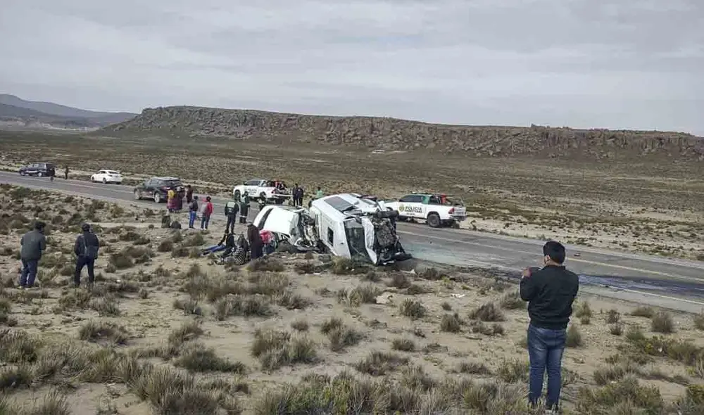 El accidente ocurrió en el sector de Imata. Foto: PNP El accidente ocurrió en el sector de Imata. Foto: PNP