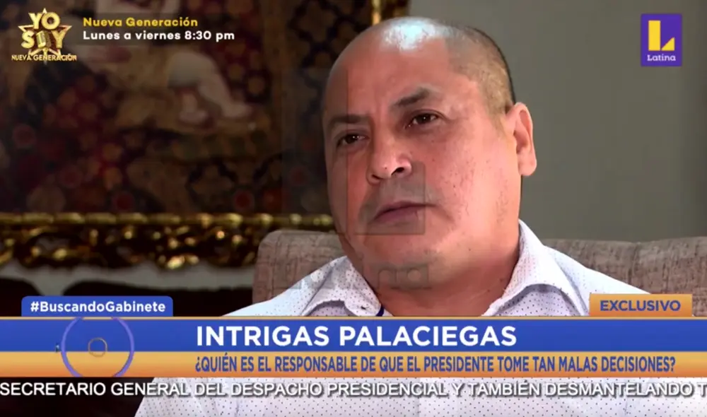 Beder Camacho, señalado como integrante del “gabinete en las sombras” del presidente Pedro Castillo. Foto: captura de Latina