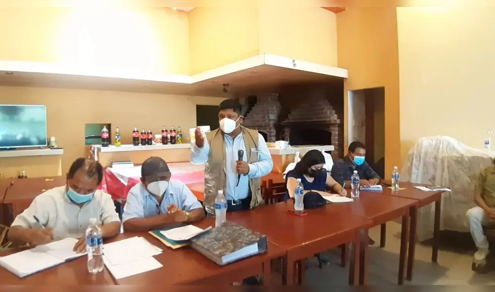 El jefe de la oficina de Gestión de Conflictos Sociales del Ministerio de Energía y Minas, Marco Sipán, realizó reunión. Foto: Difusión El jefe de la oficina de Gestión de Conflictos Sociales del Ministerio de Energía y Minas, Marco Sipán, realizó reunión. Foto: Difusión