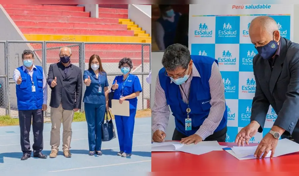 El gerente de EsSalud Arequipa, Roberto Huarhua Ancalle y el presidente del Consejo Regional del Deporte Arequipa - IPD, José Luis Tejeda Vargas firmaron el acta. Foto: composición LR/EsSalud El gerente de EsSalud Arequipa, Roberto Huarhua Ancalle y el presidente del Consejo Regional del Deporte Arequipa - IPD, José Luis Tejeda Vargas firmaron el acta. Foto: composición LR/EsSalud