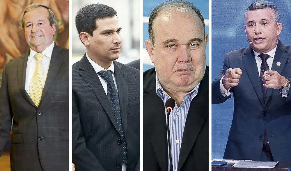 Sin pluralidad. Agrupaciones que postularán a Luis Molina, César Combina, Rafael López Aliaga y Daniel Urresti convocaron a internas mediante delegados. Foto: composición/La República