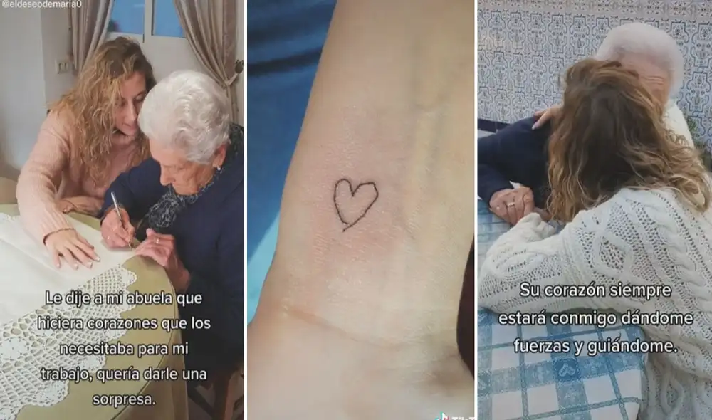 La abuela de esta joven se emocionó al recibir la sorpresa y juntas protagonizaron una tierna escena. Foto: captura de TikTok