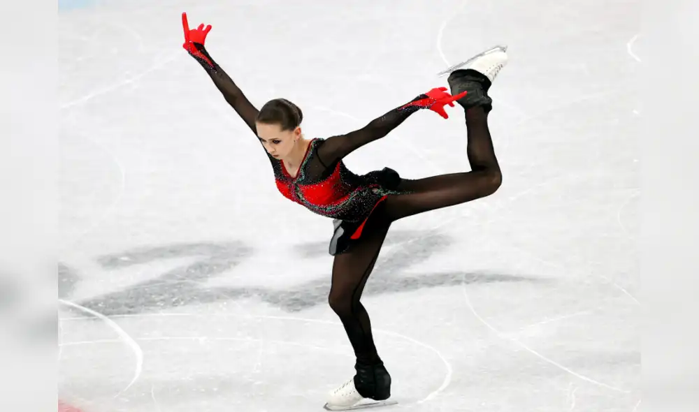 Kamila Valieva durante su presentación en la categoría de equipos. Foto: EFE Kamila Valieva durante su presentación en la categoría de equipos. Foto: EFE