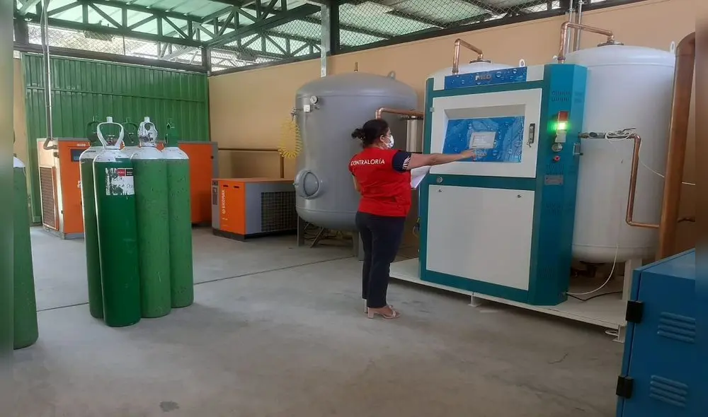 Contraloría inspeciona situación de plantas de oxígeno. Foto: Contraloria Contraloría inspeciona situación de plantas de oxígeno. Foto: Contraloria