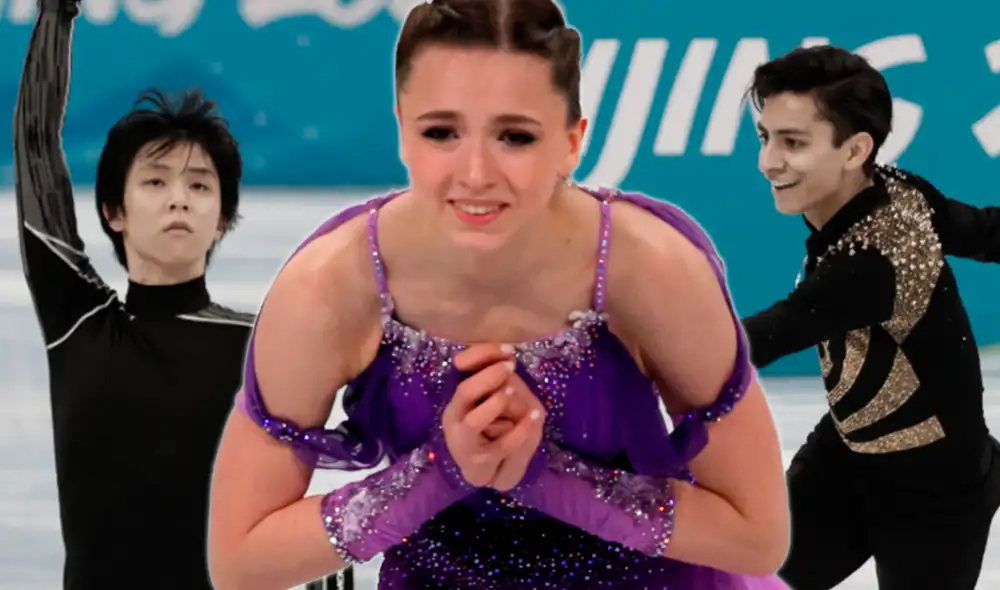 Kamila Valieva se convirtió en la primera mujer en hacer un salto cuádruple en los Juegos Olímpicos. Foto: EFE/Composición GLR Kamila Valieva se convirtió en la primera mujer en hacer un salto cuádruple en los Juegos Olímpicos. Foto: EFE/Composición GLR