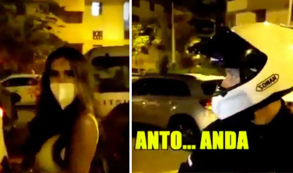 "Anto, anda", le dijo Melissa Paredes para que Anthony Aranda emrumbe en su moto. Foto: captura ATV