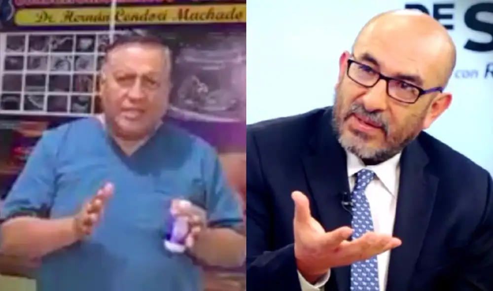 El actual titular del Minsa, Hernán Condori, solía ofrecer “agua arracimada” que, de acuerdo con su criterio, ayudaría a mejorar los síntomas de diversos males. Foto: Canal N/ Captura Facebook