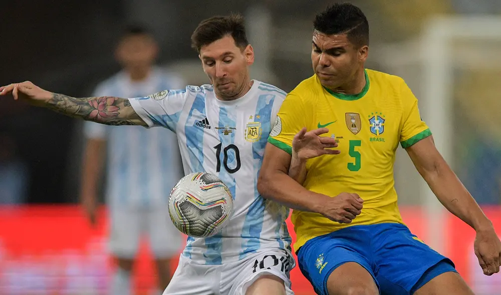 Casemiro y Messi se vieron las caras en la final de la Copa América 2021. Casemiro y Messi se vieron las caras en la final de la Copa América 2021.