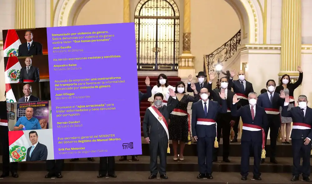 Pedro Castillo tomó juramento al nuevo gabinete la noche del último martes. Foto: Movimiento Manuela / Presidencia del Perú Pedro Castillo tomó juramento al nuevo gabinete la noche del último martes. Foto: Movimiento Manuela / Presidencia del Perú