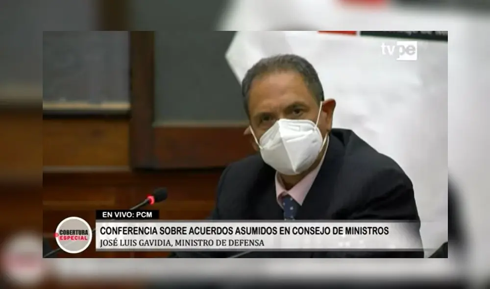 El ratificado titular del Mindef añadió que su sector trabajará para apoyar con el proceso de vacunación y el retorno a clases. Foto: captura de TV Perú