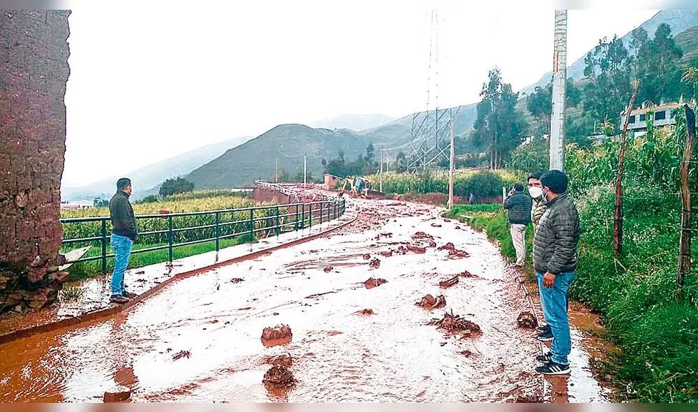 Inundado. El distrito de Saylla quedó afectado tras caída de huaico. Foto: La República