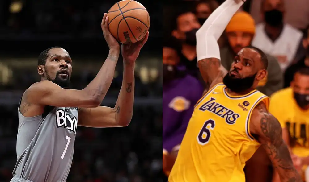 Durant y James juegan en el Brooklyn Nets y Los Angeles Lakers, respectivamente. Foto: composición AFP/EFE