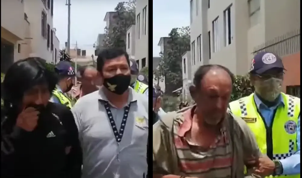 Los inescrupulosos intentaron resistirse a la intervención de los agentes del orden. Foto: captura de América TV