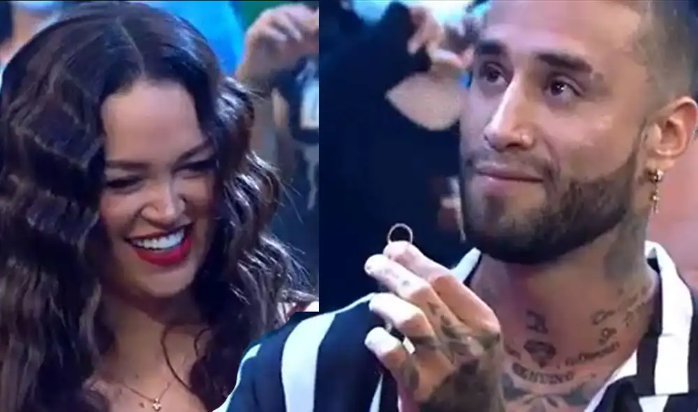 Angie Arizaga se emocionó por la declaración de Jota Benz. Foto: captura América TV