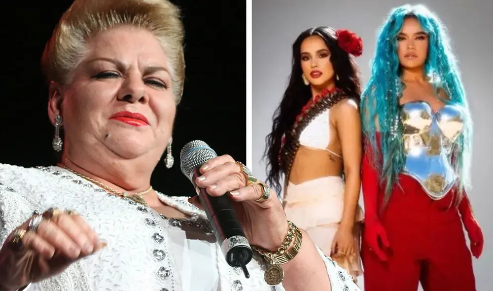 "Rata de dos patas" de Paquita la del Barrio fue incluida en la nueva canción de Becky G y Karol G. Foto: Paquita la del Barrio/Karol G/Instagram