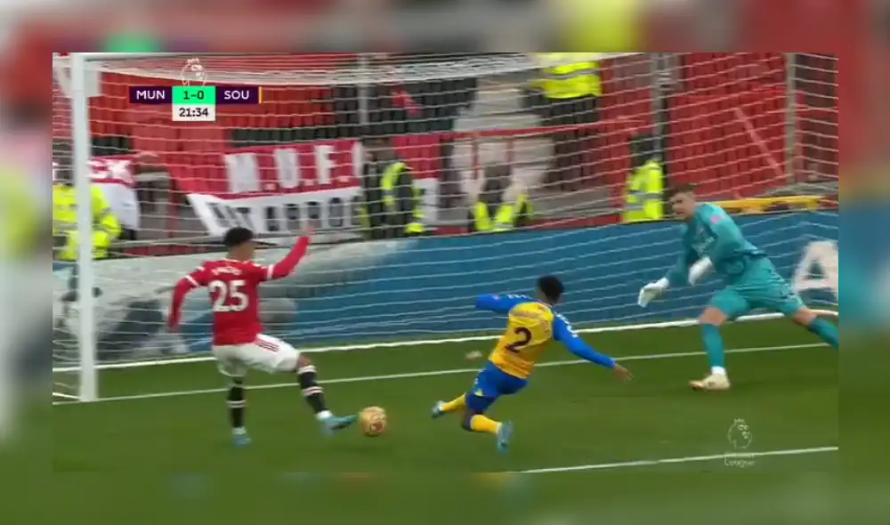 Sanchó marcó el primer gol ante Southampton. Foto: Captura ESPN