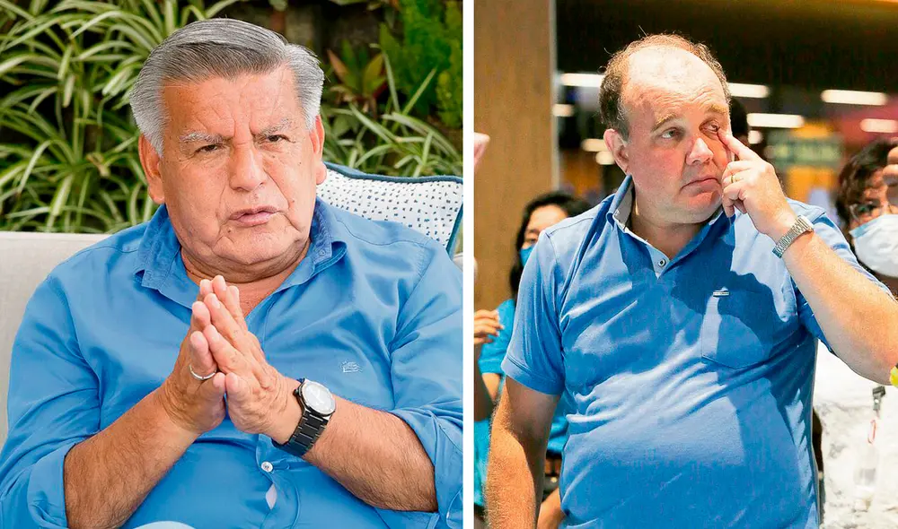 Informales. César Acuña y Rafael López Aliaga lideran partidos que incumplieron norma y ahora impulsan ley a su medida. Foto: Félix Contreras / La República
