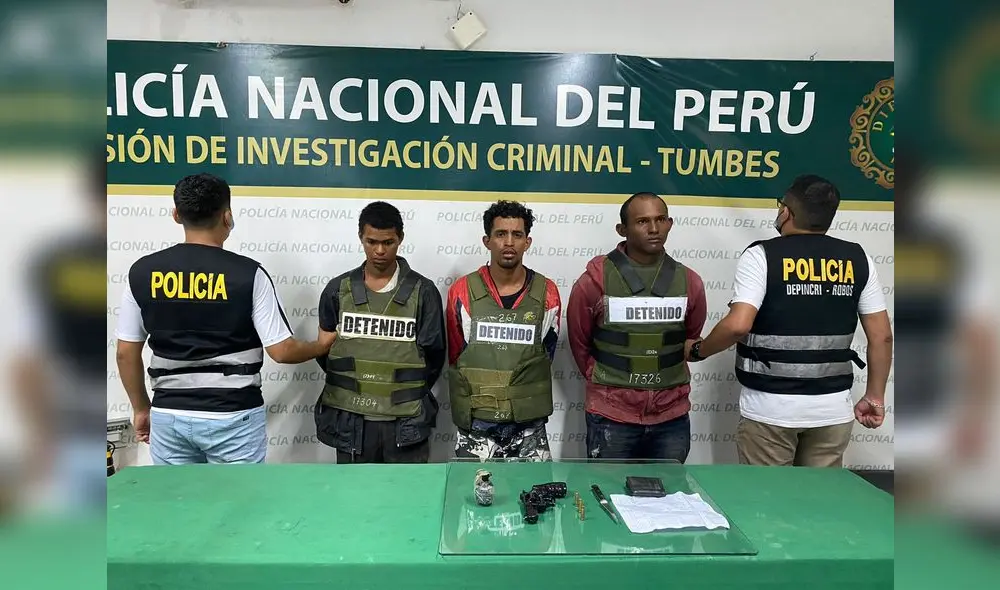 Los delincuentes quedaron detenidos a disposición del Ministerio Público. Foto: PNP