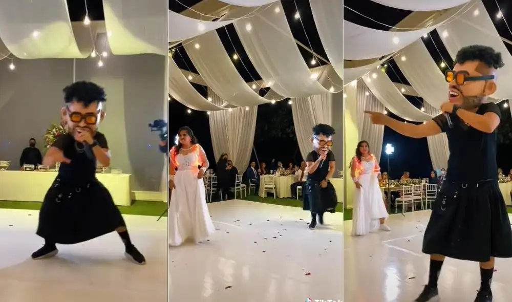 La peculiar escena ocurrida es una fiesta de bodas, se viralizó en todas las redes y fue compartida por miles de usuarios. Foto: captura de TikTok