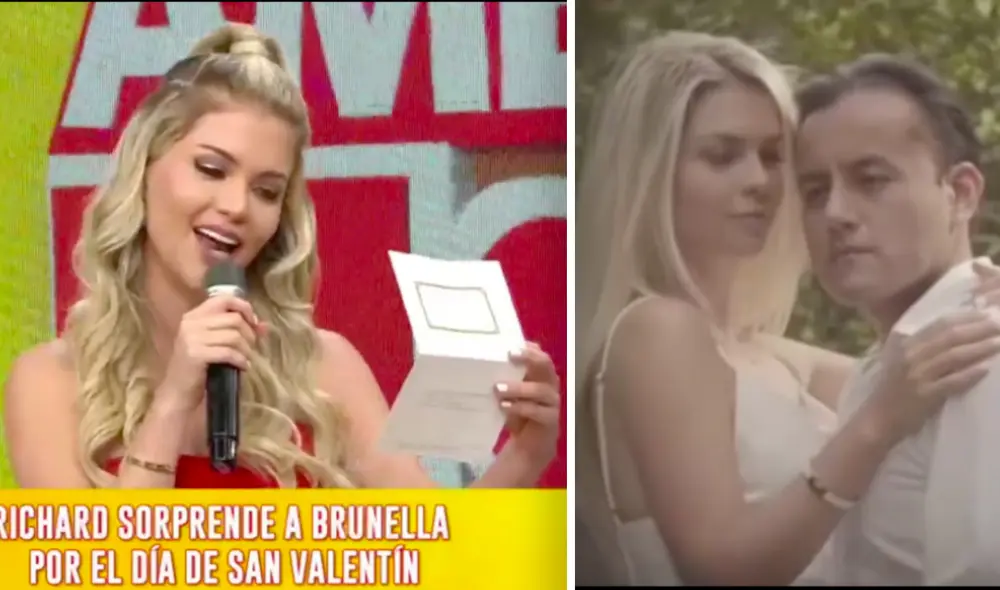 "Estoy orgulloso de ti y eres la persona que quiero a mi lado", fue parte del mensaje de Richard Acuña a Brunella Horna. Foto: captura América TV/Instagram "Estoy orgulloso de ti y eres la persona que quiero a mi lado", fue parte del mensaje de Richard Acuña a Brunella Horna. Foto: captura América TV/Instagram