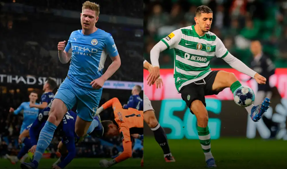 Manchester City vs. Sporting de Lisboa jugarán por el partido de ida de los octavos de final de Champions League 2021-2022. Foto: composición/AFP/EFE