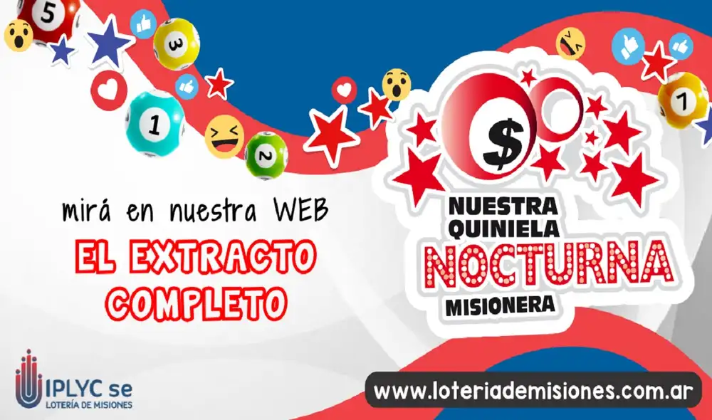 Quiniela Nocturna de hoy. Foto: Lotería de Misiones
