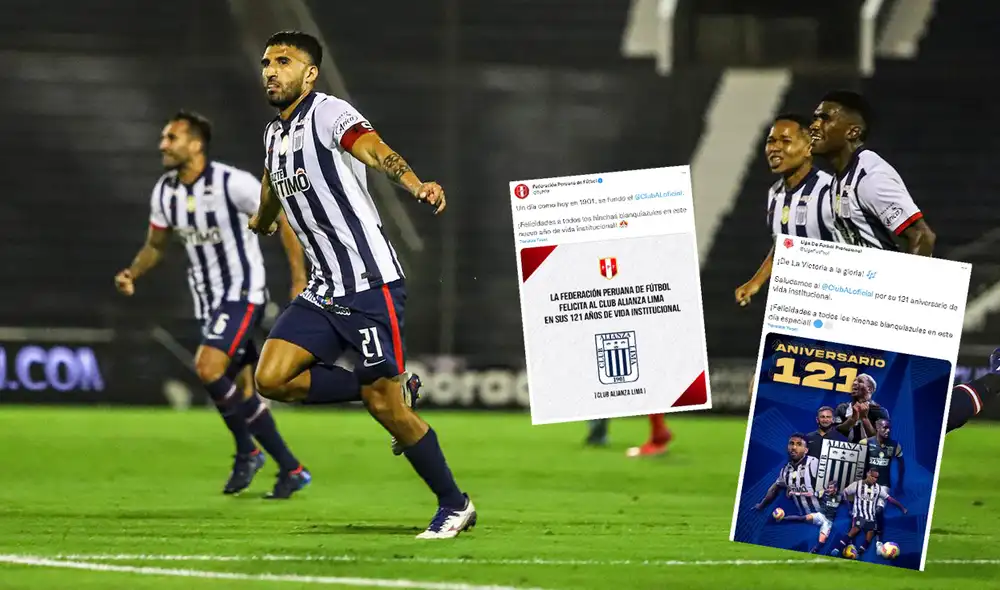 Alianza Lima celebra 121 años y ha recibido diversos saludos por su aniversario. Foto: composición